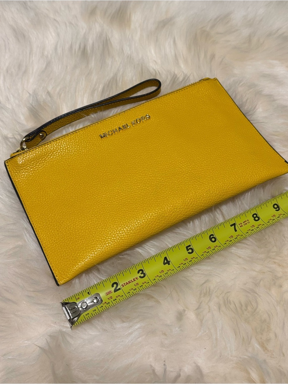 Michael Kors Yellow Pebbled Leather clutch